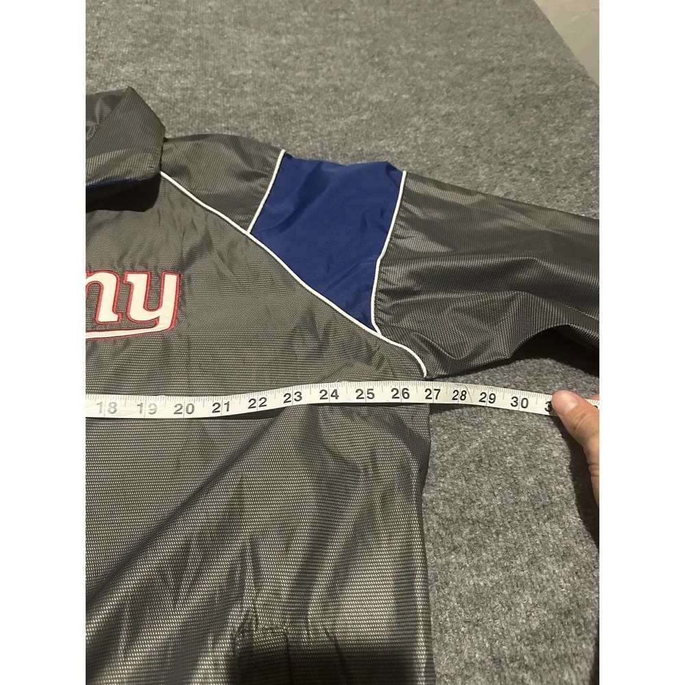 NFL Team Apparel New York Giants Mens 1/4 Zip Grey Coaching Windbreaker Shirt